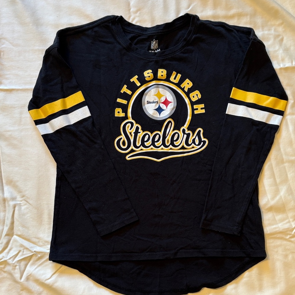 NFL Pittsburgh Steelers Kids Long Sleeve Tee - Black and Yellow